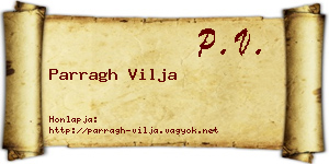 Parragh Vilja névjegykártya